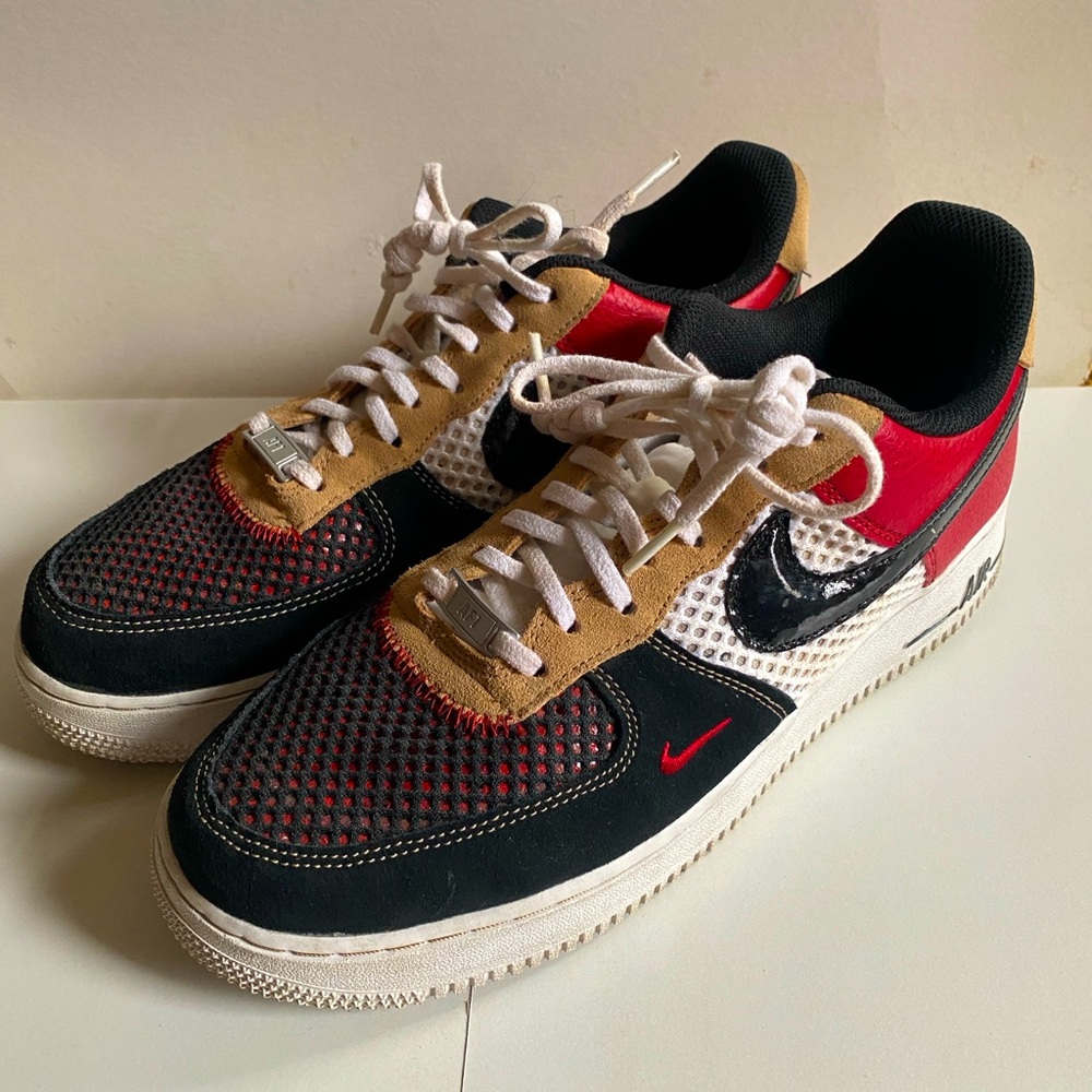 🔥 NIKE AIR FORCE 1 LOW 07 LV8 Gym Red Black Hemp 🔥 Great Condition • Like New!